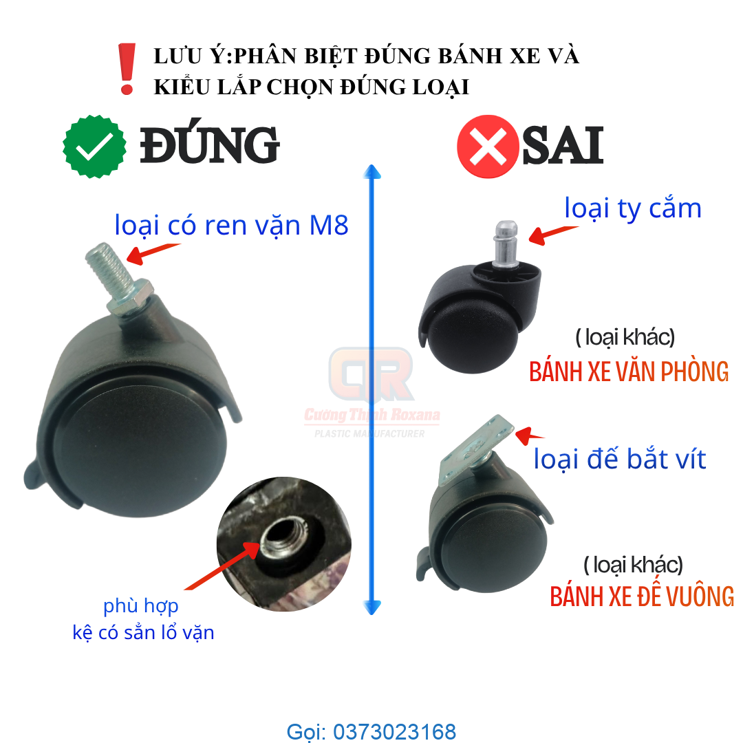 So sánh bánh xe Ø40 và Ø50